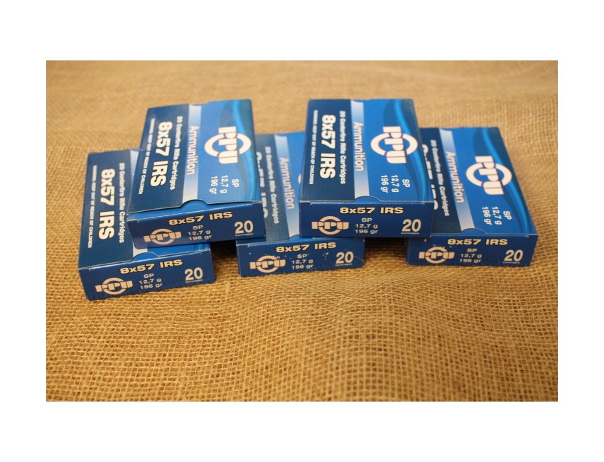 Lot de 5 boites PPU calibre 8X57IRS, 196 grain SP