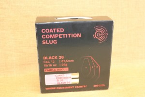 Boite de 100 cartouches GECO Coated Competition Black cal. 12/67,5 SLUG 26g