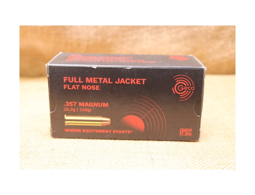 Munition Geco calibre 357 Magnum FMJ FN 158 grains