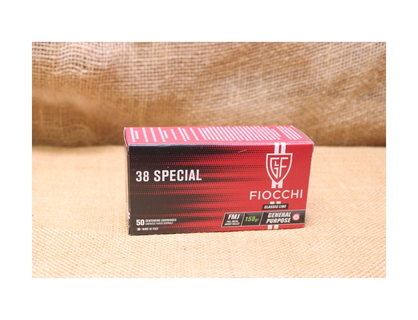 Munition Fiocchi calibre 38 Special FMJ 158 grains