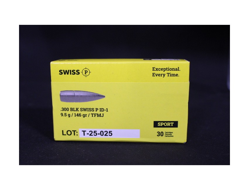 Munition Swiss P calibre 300 BLK, 146 9,5 g TFMJ par 30