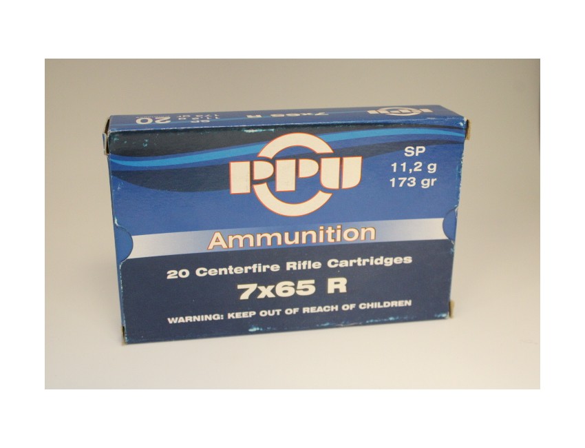 PPU calibre 7X65R, SP, 173 grains/ 11,2 gr 