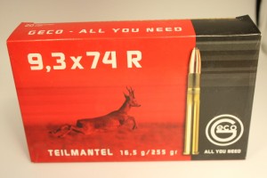 GECO calibre 9,3x74 R Teilmantel, 255 grains/ 16,5 gr  /20