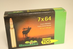 Brenneke calibre 7 X 64 TOG, 150 grains/ 9,7 gr /20