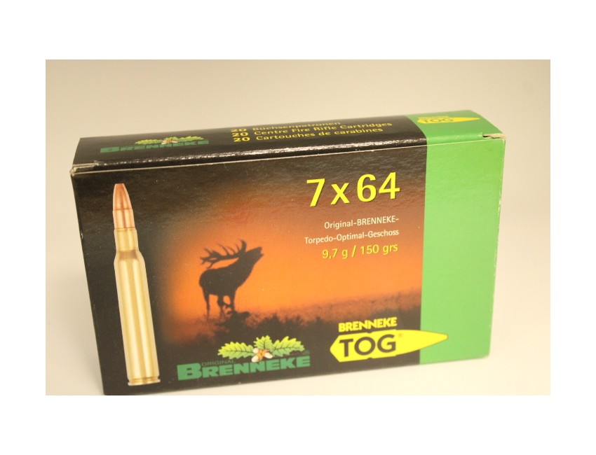 Brenneke calibre 7 X 64 TOG, 150 grains/ 9,7 gr /20