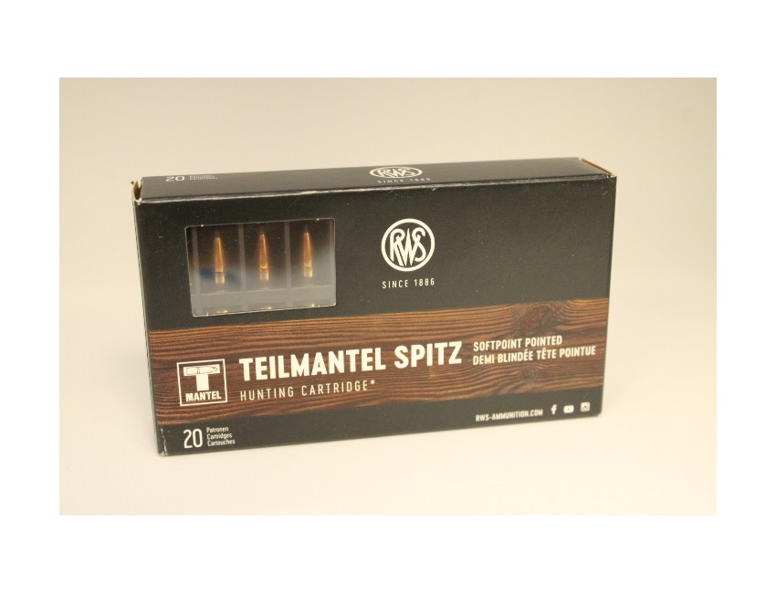 RWS calibre 222 Rem Teilmantel Spitz, 50 grains/ 3,2 gr /20