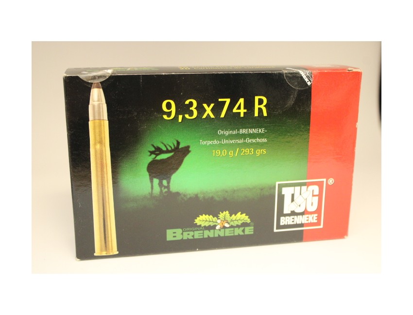 Brenneke calibre 9,3X74R ,TUG, 293 grains/ 19 gr / 20