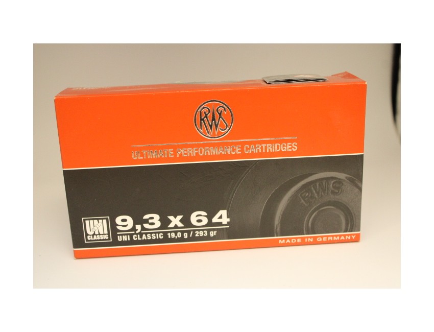 RWS calibre 9,3x64, Uni Classic, 293 grains/ 19 gr /20