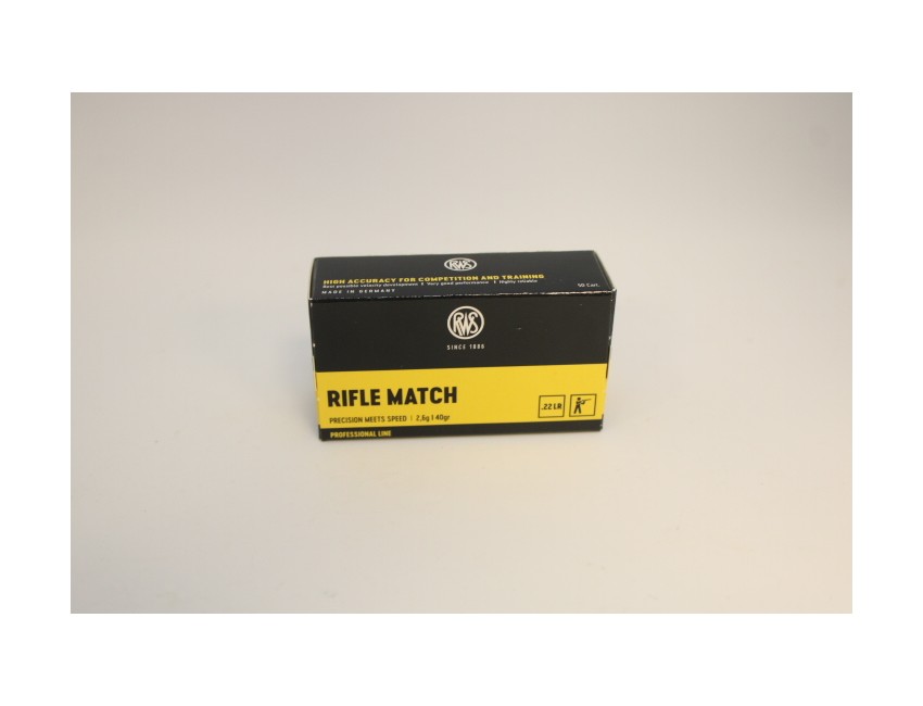 RWS calibre 22 LR , Rifle Match, 40 grains/ 2,6 gr / 50